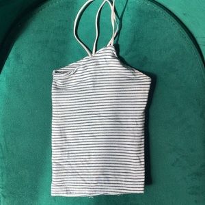Pacsun Basics Navy Blue and White Stripped Tank